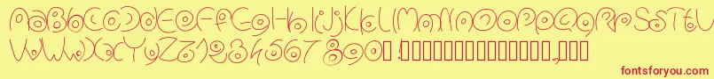 Pwcirclefonts Font – Red Fonts on Yellow Background
