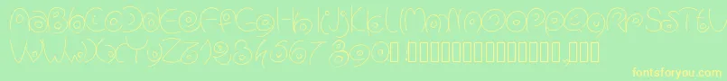 Pwcirclefonts Font – Yellow Fonts on Green Background