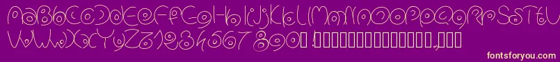 Pwcirclefonts Font – Yellow Fonts on Purple Background