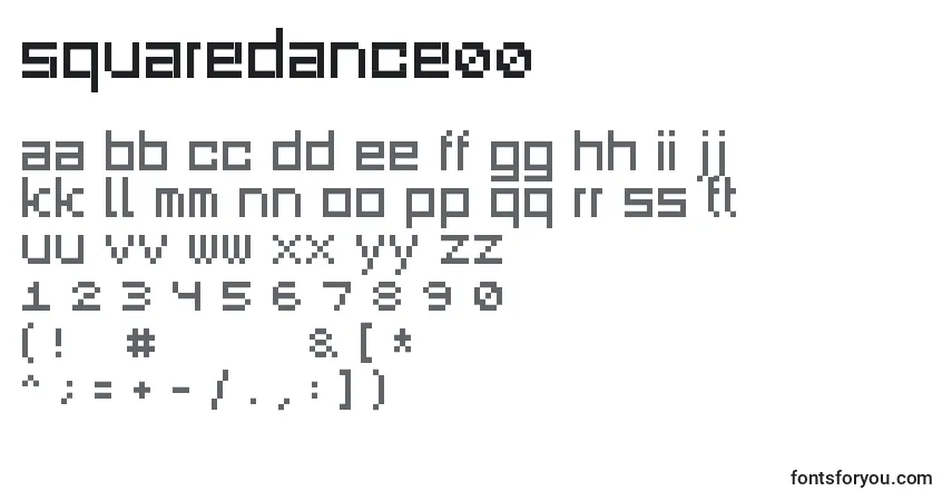 Squaredance00-fontti – aakkoset, numerot, erikoismerkit