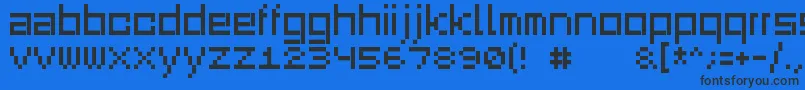 Squaredance00-Schriftart – Schwarze Schriften auf blauem Hintergrund