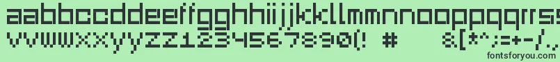 Squaredance00 Font – Black Fonts on Green Background