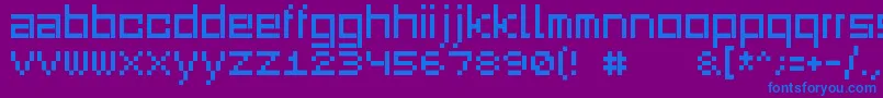 Шрифт Squaredance00 – синие шрифты на фиолетовом фоне