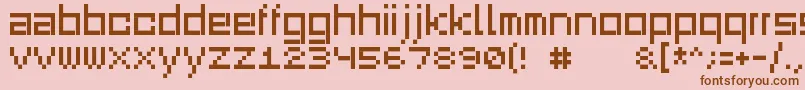 フォントSquaredance00 – ピンクの背景に茶色のフォント