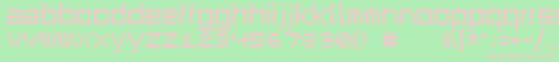 Squaredance00-Schriftart – Rosa Schriften auf grünem Hintergrund