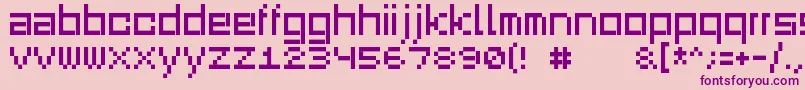 Squaredance00-Schriftart – Violette Schriften auf rosa Hintergrund
