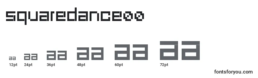 Размеры шрифта Squaredance00