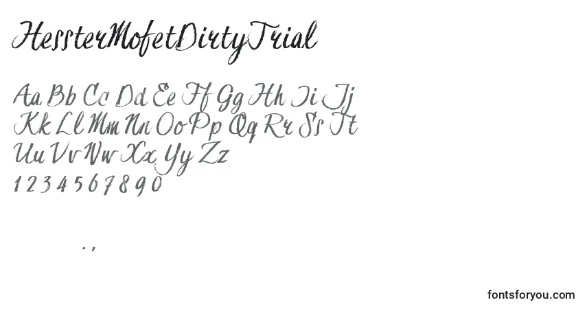 HessterMofetDirtyTrial Font – alphabet, numbers, special characters