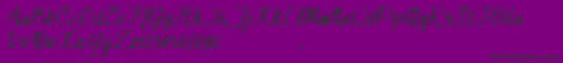 フォントHessterMofetDirtyTrial – 紫の背景に黒い文字