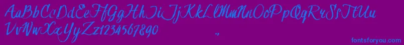 HessterMofetDirtyTrial Font – Blue Fonts on Purple Background