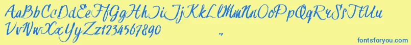 HessterMofetDirtyTrial Font – Blue Fonts on Yellow Background