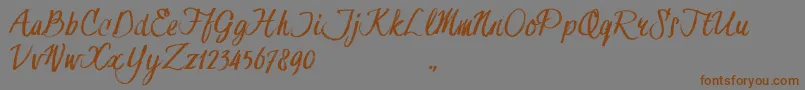 HessterMofetDirtyTrial-Schriftart – Braune Schriften auf grauem Hintergrund