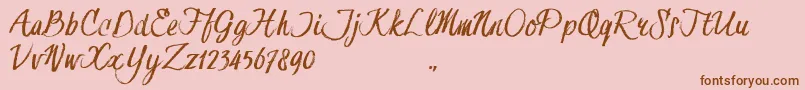 HessterMofetDirtyTrial-Schriftart – Braune Schriften auf rosa Hintergrund