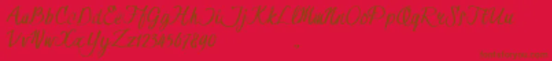 HessterMofetDirtyTrial Font – Brown Fonts on Red Background