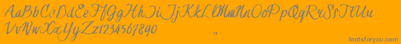HessterMofetDirtyTrial Font – Gray Fonts on Orange Background