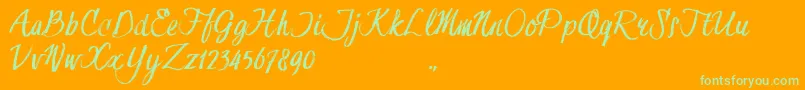 HessterMofetDirtyTrial Font – Green Fonts on Orange Background