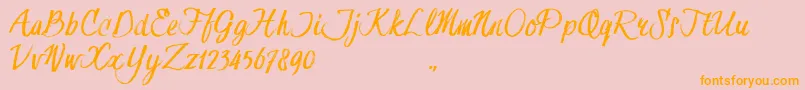 HessterMofetDirtyTrial Font – Orange Fonts on Pink Background