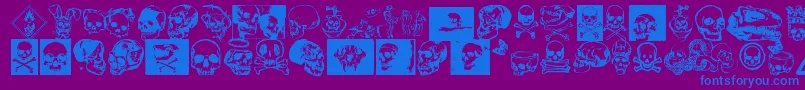 Fonte Kallot – fontes azuis em um fundo violeta