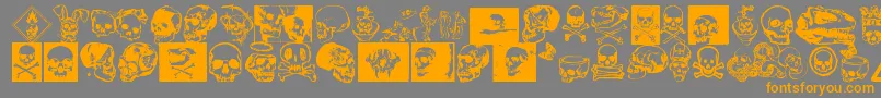 フォントKallot – オレンジの文字は灰色の背景にあります。