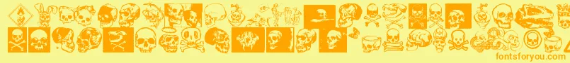 Kallot Font – Orange Fonts on Yellow Background