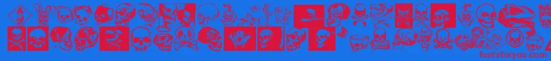 Kallot Font – Red Fonts on Blue Background