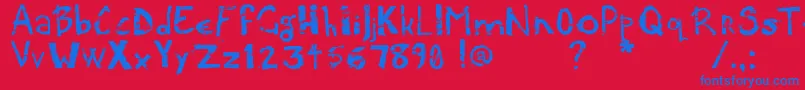 PotatoPress Font – Blue Fonts on Red Background