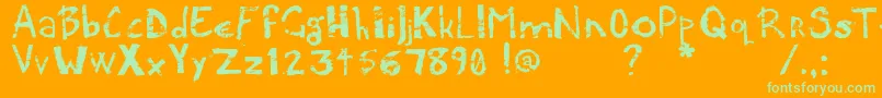 PotatoPress Font – Green Fonts on Orange Background