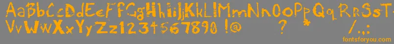 フォントPotatoPress – オレンジの文字は灰色の背景にあります。