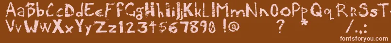 PotatoPressフォントについての詳細 フォントPotatoPress – 茶色の背景にピンクのフォント