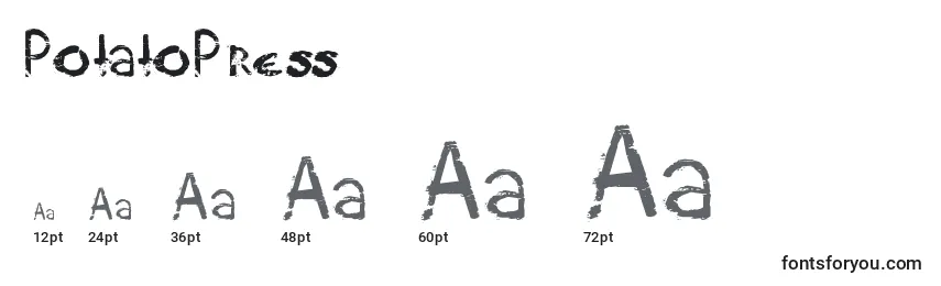 PotatoPress Font Sizes