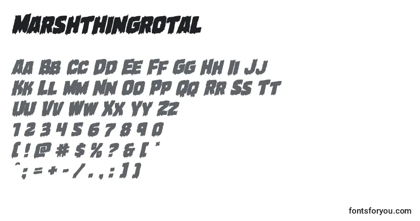 A fonte Marshthingrotal – alfabeto, números, caracteres especiais