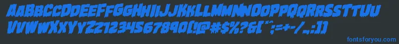 Marshthingrotal Font – Blue Fonts on Black Background