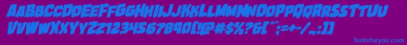 Więcej informacji o czcionce Marshthingrotal Czcionka Marshthingrotal – niebieskie czcionki na fioletowym tle