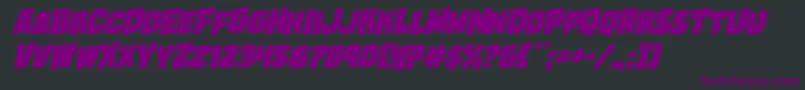 Marshthingrotal-Schriftart – Violette Schriften auf schwarzem Hintergrund