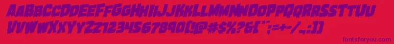 Marshthingrotal-Schriftart – Violette Schriften auf rotem Hintergrund