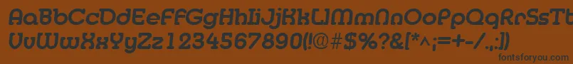 フォントMedflyExtrabold – 黒い文字が茶色の背景にあります