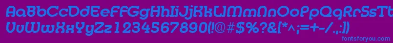 フォントMedflyExtrabold – 紫色の背景に青い文字