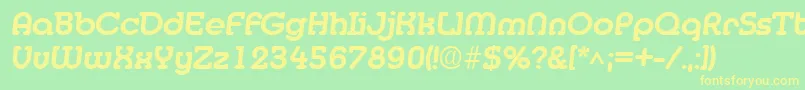 フォントMedflyExtrabold – 黄色の文字が緑の背景にあります