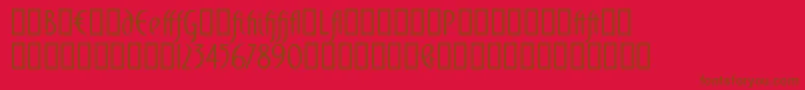 Domingoalt Font – Brown Fonts on Red Background