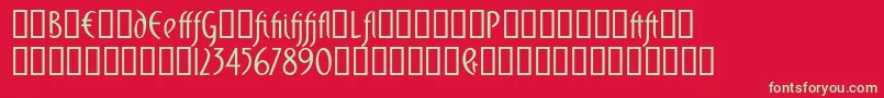 Domingoalt Font – Green Fonts on Red Background