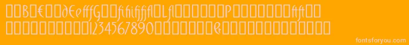 Domingoalt Font – Pink Fonts on Orange Background