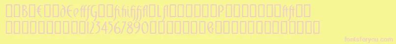 Domingoalt Font – Pink Fonts on Yellow Background