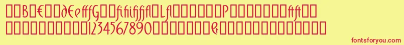Domingoalt Font – Red Fonts on Yellow Background