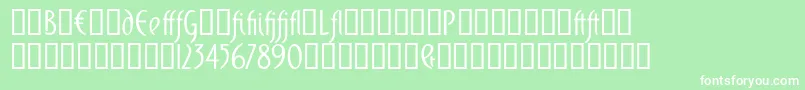 Domingoalt-Schriftart – Weiße Schriften auf grünem Hintergrund
