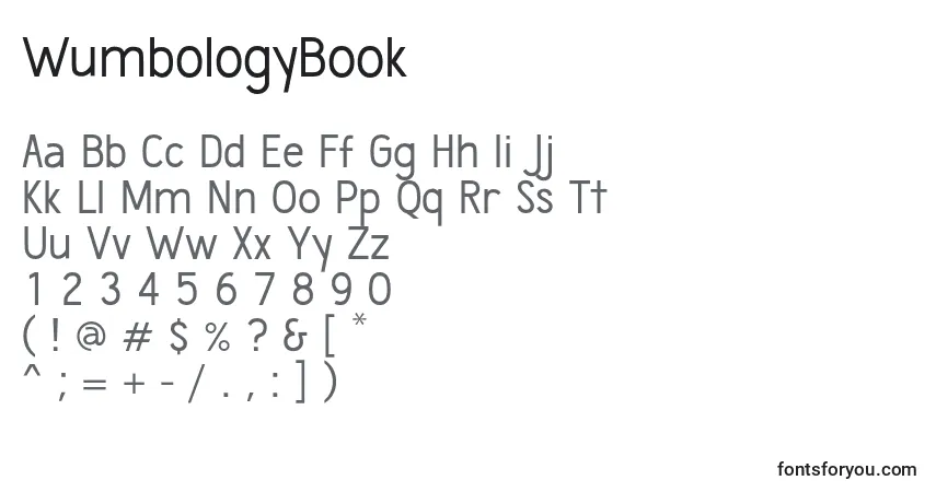 Schriftart WumbologyBook – Alphabet, Zahlen, spezielle Symbole
