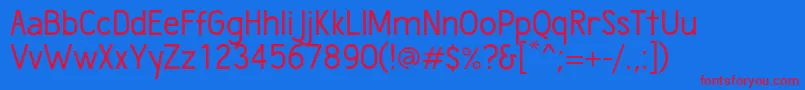 フォントWumbologyBook – 赤い文字の青い背景
