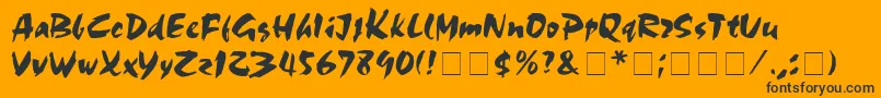 Police OliviaBrush – polices noires sur fond orange
