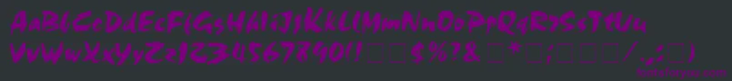 Czcionka OliviaBrush – fioletowe czcionki na czarnym tle