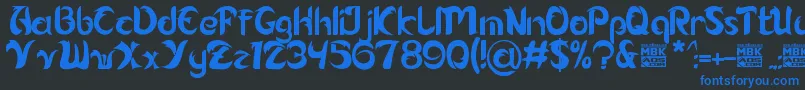 Alamak Font – Blue Fonts on Black Background