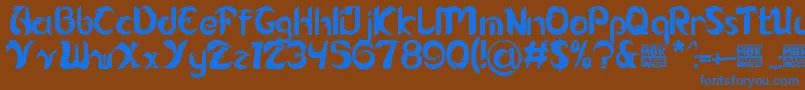 Alamak Font – Blue Fonts on Brown Background